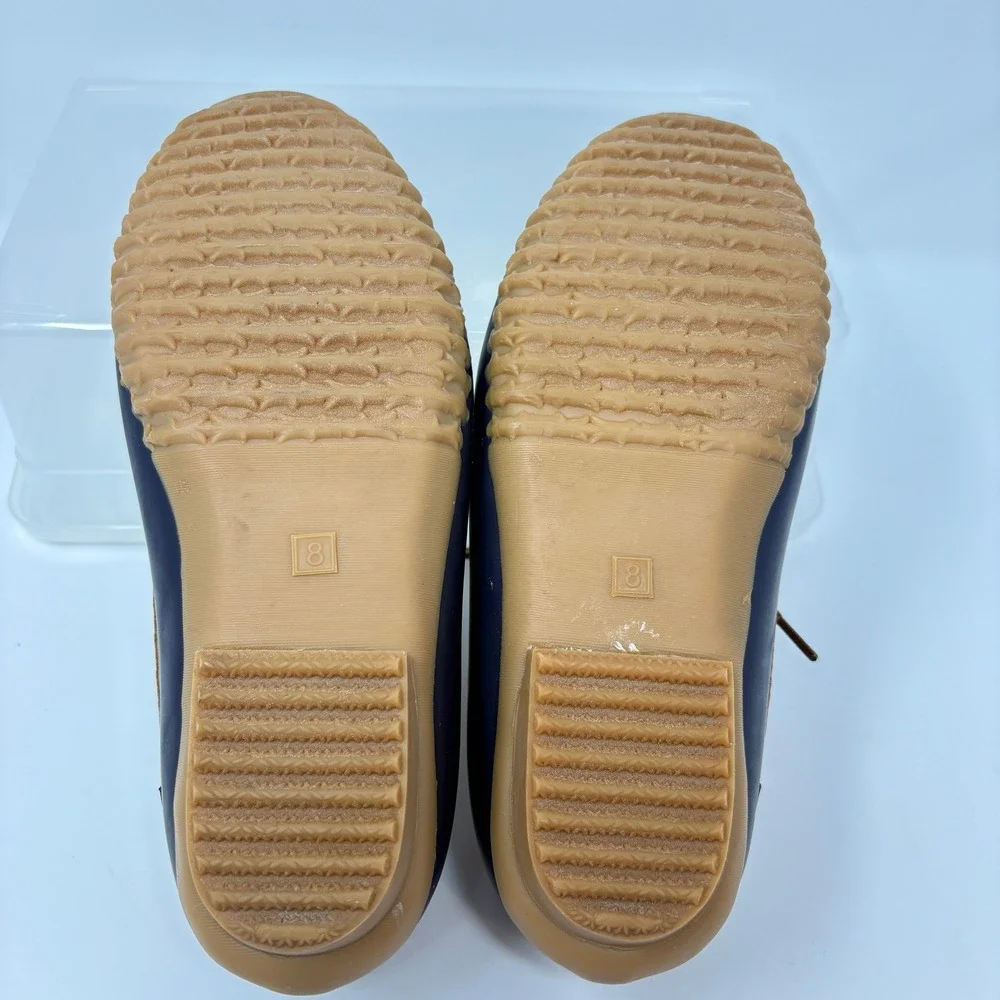 JBU by Jambu‎ Womens 8M Glenda Waterproof Duck Shoes Navy Tan Faux Fur Lined
